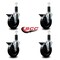 Service Caster 5'' Hard Rubber Swivel 1-1/4'' Expanding Stem Caster Set with Brake, 4PK SCC-EX20S514-HRS-PLB-114-4 - alternate 2